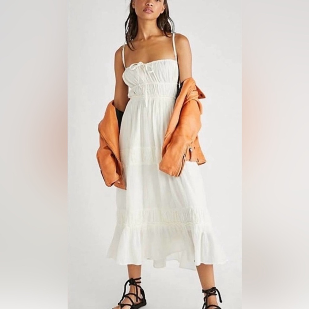 Free People - Taking sides maxi dress - White/ Ivory - size small